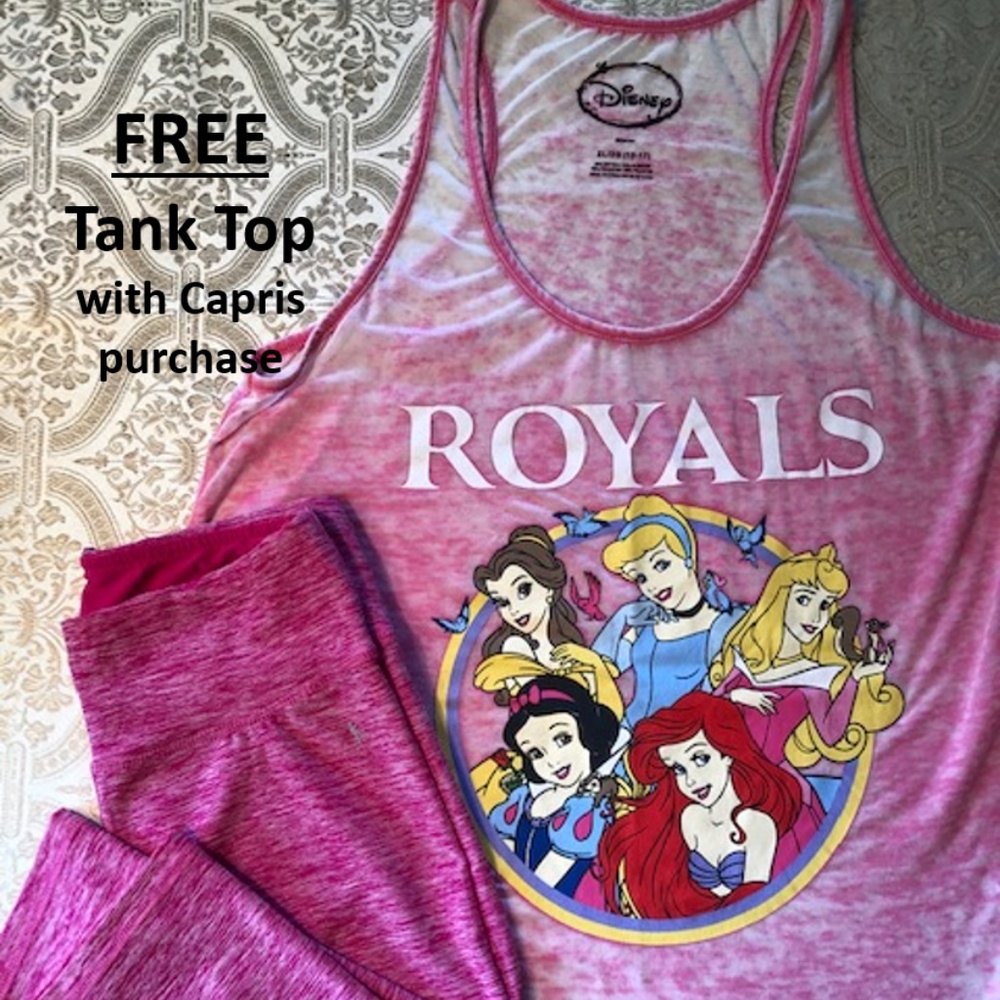 Danskin Now Pink Sport Capris w/FREE Disney Tank